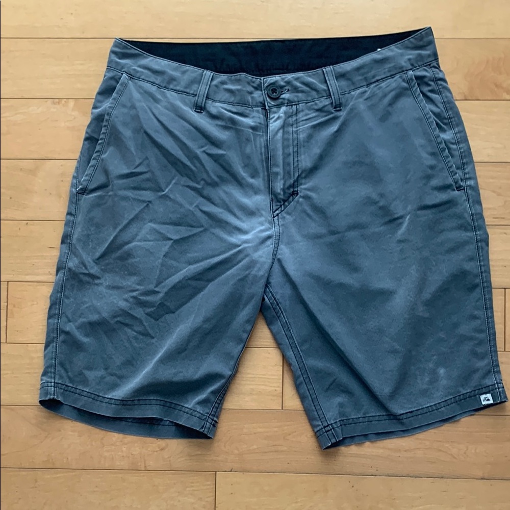 Gray Flat Front Shorts with Versatile Style